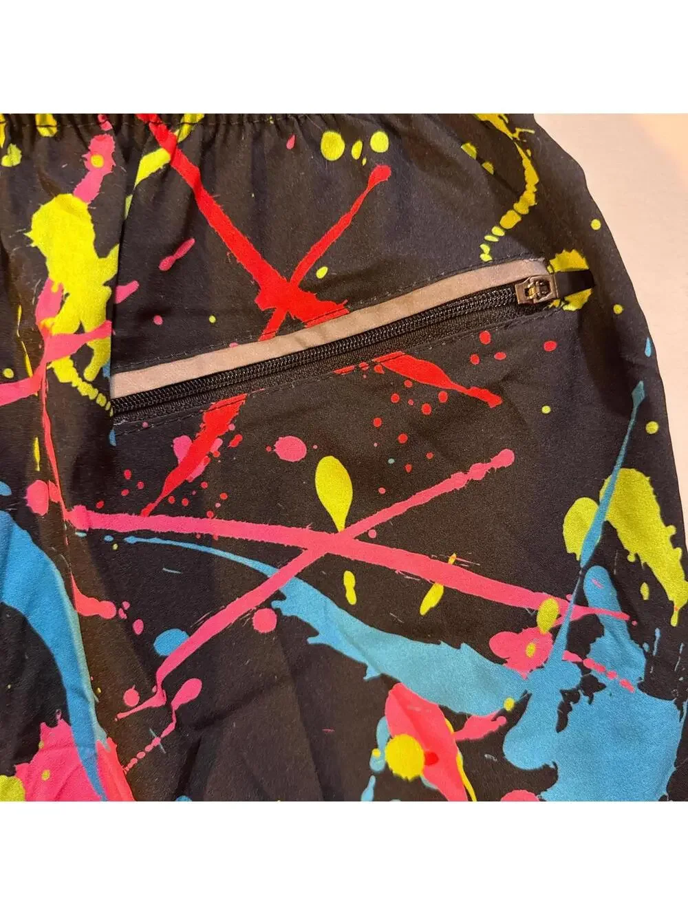 Spiderz Black Neon Splatter Softball Golf Athletic Shorts size XS